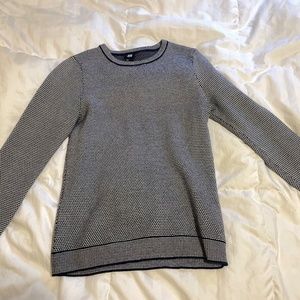 H&M - Men's Sweater, 100% Cotton - Navy & White - Small -